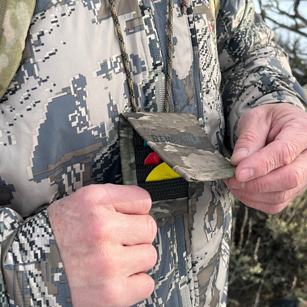 Bend-Able Reed Quiver Express – Mouth Call Holder for Elk & Turkey | Magnetic Flap Reed Organizer Attaches to Backpack, Bino Harness, or Worn with Neck Lanyard