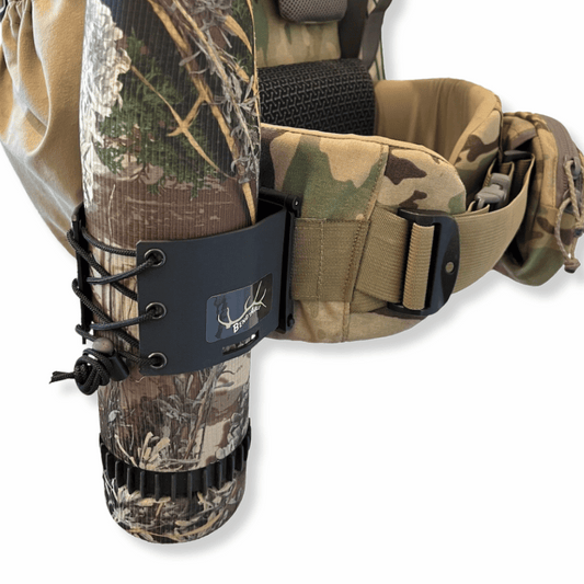 Bend-Able V2 Adjustable Bugle Tube/ Water Bottle Holder – Secure, Silent Carry for Elk Callers | Fits Most Bugle Tubes | Attaches to Backpack Hip Belt or MOLLE System